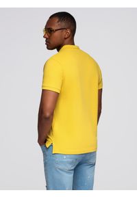 Ombre Clothing - Koszulka męska polo z dzianiny pique - żółty - Rozmiar: XXL. Typ kołnierza: polo. Kolor: żółty. Materiał: dzianina. Wzór: haft. Styl: klasyczny #5