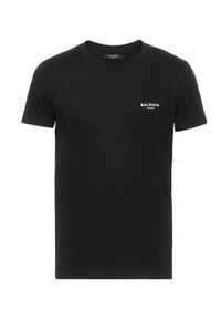 Balmain - BALMAIN - Bawełniany t-shirt z białym logo. Kolor: czarny. Materiał: bawełna. Wzór: nadruk. Styl: klasyczny #1