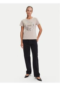 Liu Jo Sport T-Shirt TF5162 JS923 Beżowy Regular Fit. Kolor: beżowy. Materiał: bawełna. Styl: sportowy #4