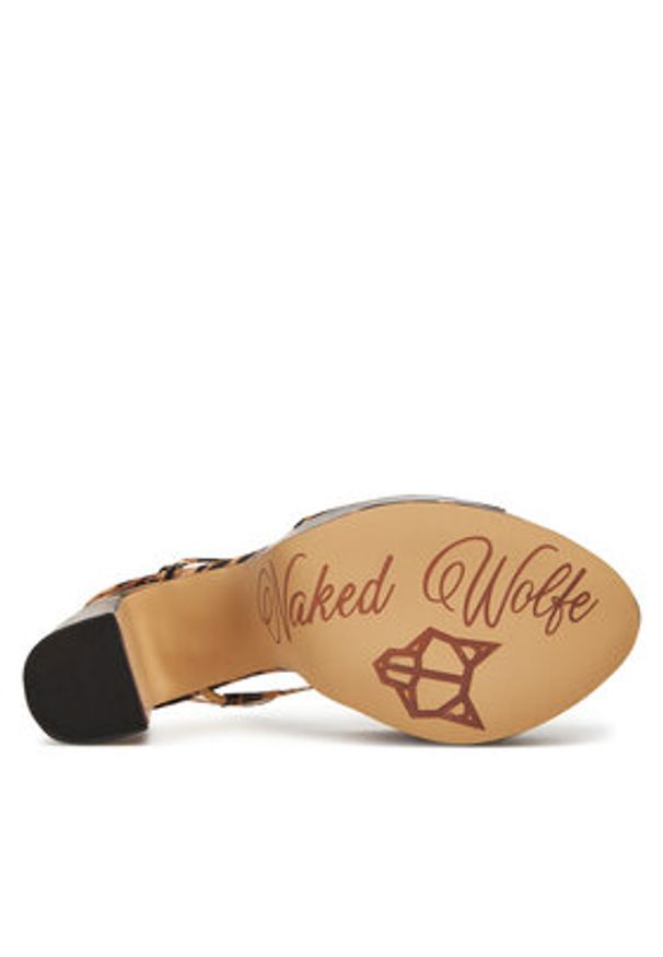 Naked Wolfe Sandały Fire Brązowy. Kolor: brązowy. Materiał: materiał