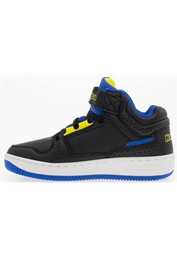 Buty do chodzenia dla dzieci Kappa Jonscha. Zapięcie: rzepy. Kolor: czarny, wielokolorowy. Materiał: guma, syntetyk, tkanina, materiał. Szerokość cholewki: normalna. Sport: turystyka piesza