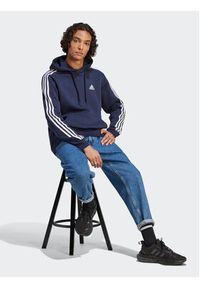 Adidas - adidas Bluza Essentials Fleece 3-Stripes IJ6473 Granatowy Regular Fit. Kolor: niebieski. Materiał: bawełna #3