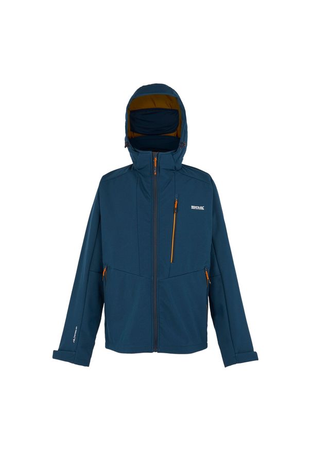 Regatta - Męska Kurtka Soft Shell Hewitts X Colour Block. Kolor: brązowy, niebieski, wielokolorowy. Sport: turystyka piesza