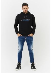 Givenchy - GIVENCHY Czarna bluza męska z kapturem i logo, Rozmiar XS. Typ kołnierza: kaptur. Kolor: czarny. Materiał: bawełna, prążkowany #3