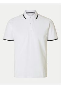 Selected Homme Polo 16095852 Biały Slim Fit. Typ kołnierza: polo. Kolor: biały. Materiał: bawełna