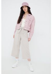 JDY spodnie damskie kolor beżowy fason culottes high waist. Stan: podwyższony. Kolor: beżowy