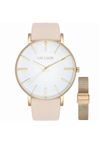 Zegarek damski Paul Lorens JULIE bt skórzany pasek beż + siatka mesh. Kolor: beżowy. Materiał: skóra, mesh #1