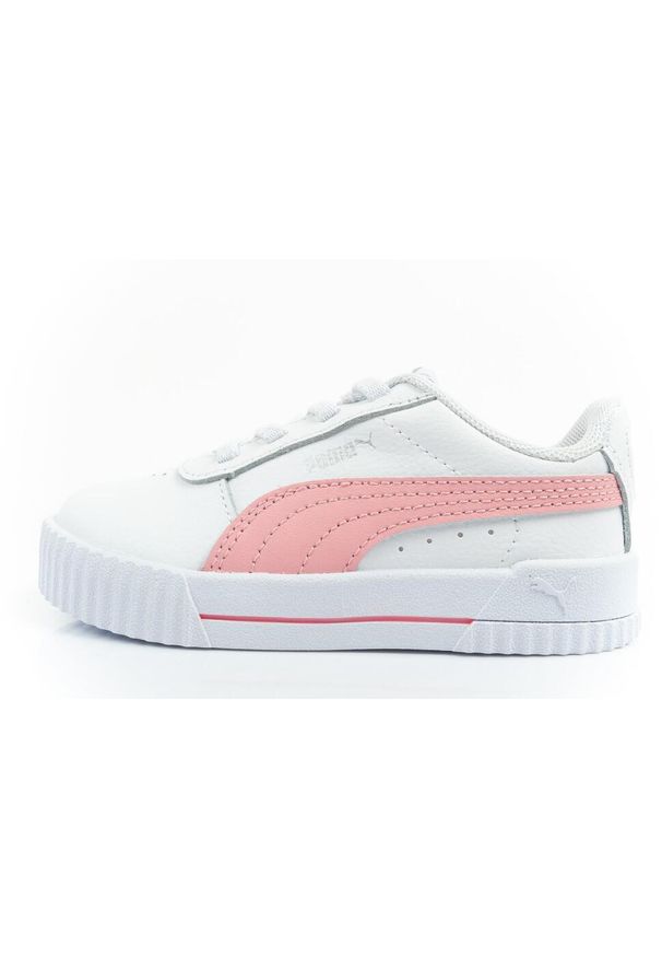 Buty sportowe sneakersy dziecięce Puma Carina L. Kolor: biały, różowy, wielokolorowy. Materiał: materiał. Sport: turystyka piesza