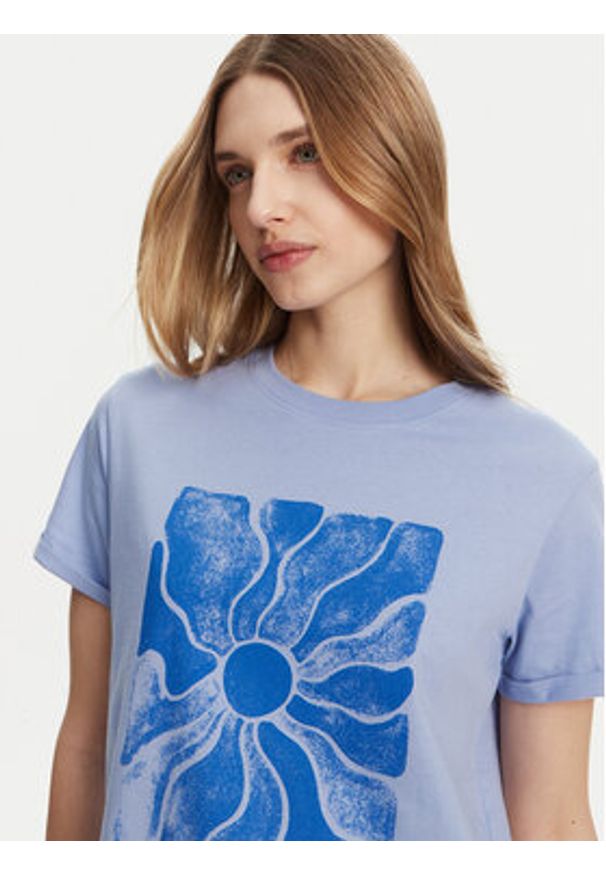 Roxy T-Shirt ERJZT05911 Niebieski Regular Fit. Kolor: niebieski. Materiał: bawełna
