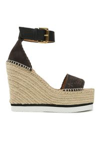 See By Chloé Espadryle SB40117A Brązowy. Kolor: brązowy. Materiał: skóra, zamsz