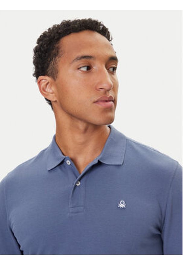 United Colors of Benetton - United Colors Of Benetton Polo 3089J3204 Granatowy Regular Fit. Typ kołnierza: polo. Kolor: niebieski. Materiał: bawełna