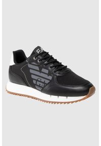 EA7 Emporio Armani - EA7 Czarne sneakersy z białą podeszwą, Rozmiar 45 1/3. Kolor: czarny
