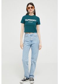 Superdry t-shirt damski kolor zielony. Kolor: zielony #3