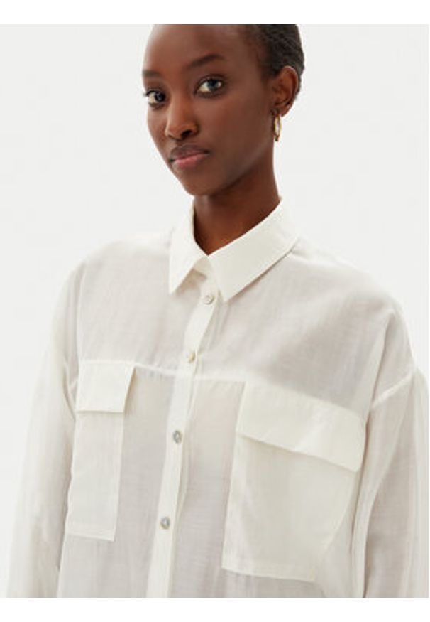 Rinascimento Koszula CFC0123656003 Écru Relaxed Fit. Materiał: syntetyk