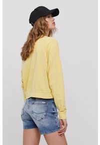 only - Only Bluza damska kolor żółty z nadrukiem. Kolor: żółty. Materiał: bawełna, dzianina. Długość rękawa: długi rękaw. Długość: długie. Wzór: nadruk #2