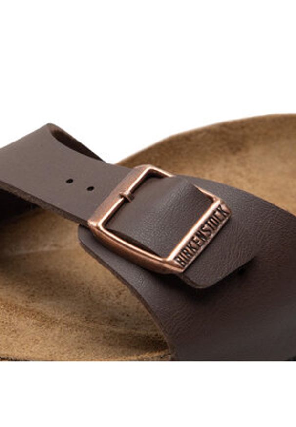 Birkenstock Klapki Madrid Bs 40391 Brązowy. Kolor: brązowy. Materiał: skóra