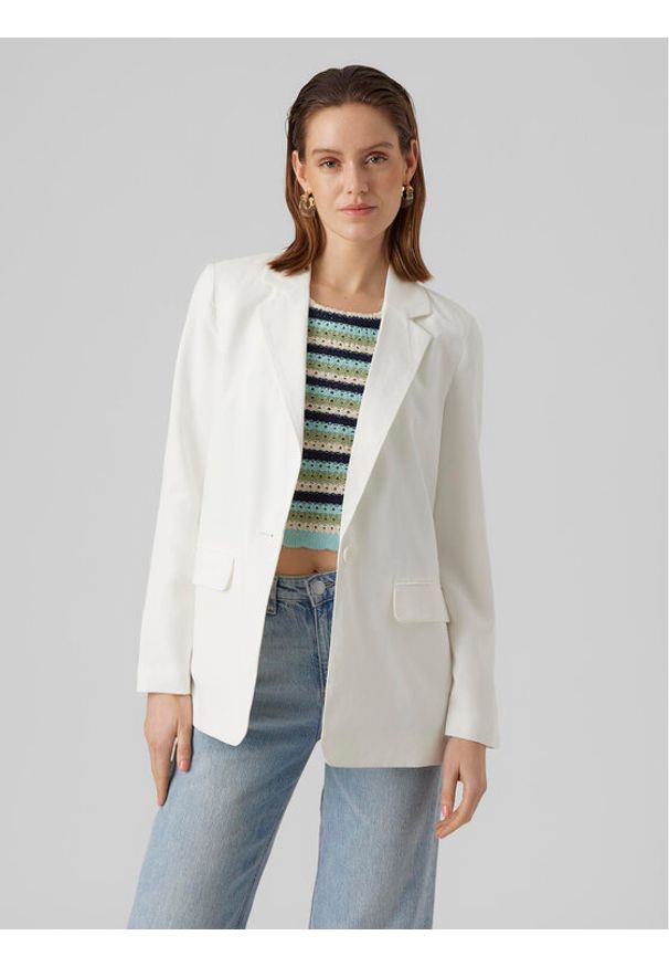 Vero Moda Marynarka Carmen 10287190 Biały Box Fit. Typ kołnierza: typu carmen. Kolor: biały. Materiał: wiskoza