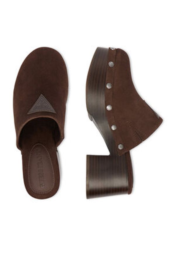 Guess Jeans Klapki EO-JDGJ66-4 Brązowy. Kolor: brązowy. Materiał: skóra, zamsz