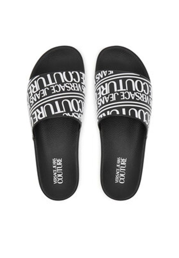 Versace Jeans Couture Klapki 79YA3SQ1 71352 899 Czarny. Kolor: czarny