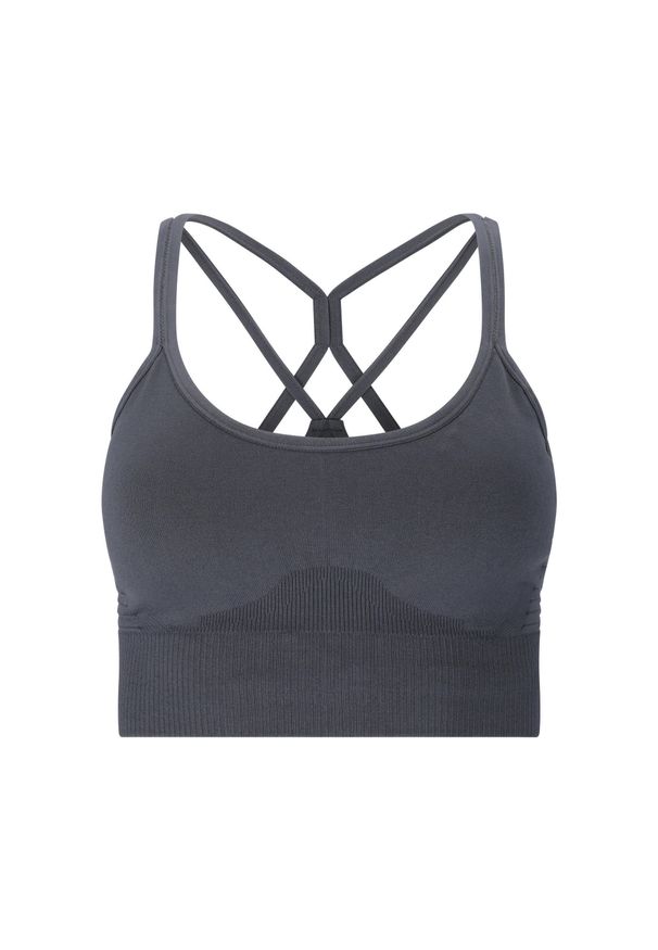 Stanik do jogi Athlecia bezszwowy. Kolor: niebieski. Materiał: poliester, nylon. Sport: joga i pilates