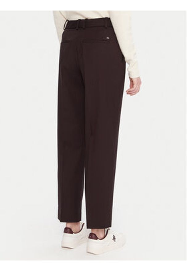 TOMMY HILFIGER - Tommy Hilfiger Chinosy WW0WW48353 Bordowy Slim Fit. Kolor: czerwony. Materiał: wełna