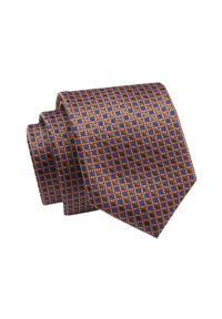 Męski Krawat - 6cm - Angelo di Monti - Drobny Wzór Beżowobrązowy. Kolor: brązowy, beżowy, wielokolorowy. Materiał: tkanina. Styl: elegancki, wizytowy