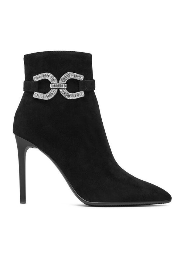 Eva Minge Botki EO-ELENA-E327-20B-R019 Czarny. Kolor: czarny. Materiał: zamsz, skóra