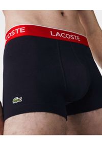 Lacoste - LACOSTE - Bokserki z kontrastowym paskiem 3-pack. Kolor: niebieski. Materiał: bawełna. Wzór: haft #3