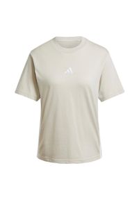 Adidas - Koszulka Essentials 3-Stripes Cotton. Kolor: biały, wielokolorowy, beżowy. Materiał: bawełna