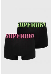 Superdry bokserki (2-pack) męskie kolor czarny. Kolor: czarny. Materiał: bawełna