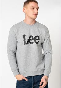 Lee - LEE BASIC CREW LOGO SWS MĘSKA BLUZA REGULAR FIT GREY MELE L80XTJMP #6