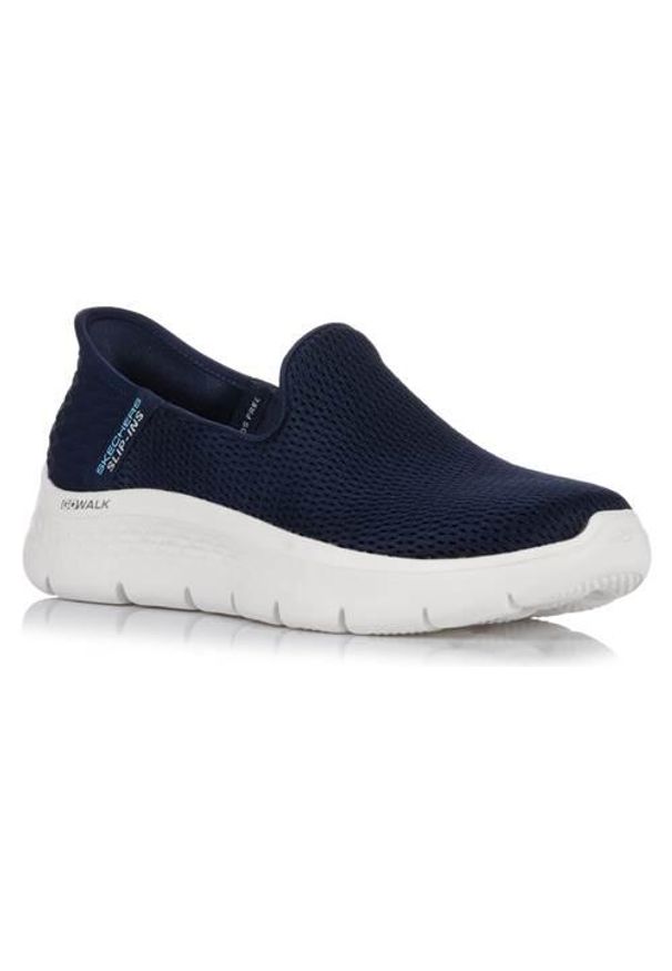 skechers - Buty do chodzenia damskie Skechers Go Walk Flex Slip ins. Kolor: niebieski. Materiał: materiał, syntetyk. Szerokość cholewki: normalna. Model: Skechers Sport. Sport: turystyka piesza