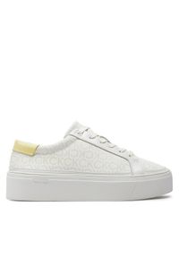 Calvin Klein Sneakersy Flatform Cup Lace Up Epi Mono HW0HW01911 Biały. Kolor: biały #1