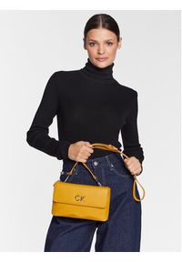 Calvin Klein Torebka Re-Lock Dbl Crossbody Bag Pbl K60K609140 Żółty. Kolor: żółty. Materiał: skórzane #4