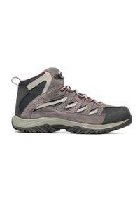 columbia - Buty trekkingowe damskie Columbia Crestwood Mid Waterproof. Wysokość cholewki: za kostkę. Zapięcie: sznurówki. Kolor: wielokolorowy, szary. Materiał: skóra, zamsz, materiał. Szerokość cholewki: normalna