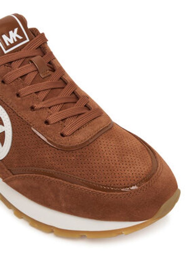 MICHAEL Michael Kors Sneakersy Nova Trainer 43S6NOFS1S Brązowy. Kolor: brązowy. Materiał: skóra, zamsz