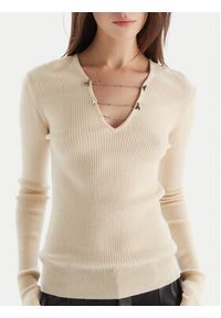 Patrizia Pepe Sweter 2K0331/K7S0-ecW405 Écru Regular Fit. Materiał: wiskoza #4