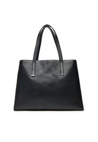 Calvin Klein Torebka Ck Plaque Medium Shopper K60K612782 Czarny. Kolor: czarny. Materiał: skórzane #4