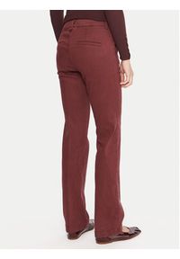 Marella Chinosy Rovo 2523136055 Bordowy Slim Fit. Kolor: czerwony. Materiał: bawełna #3