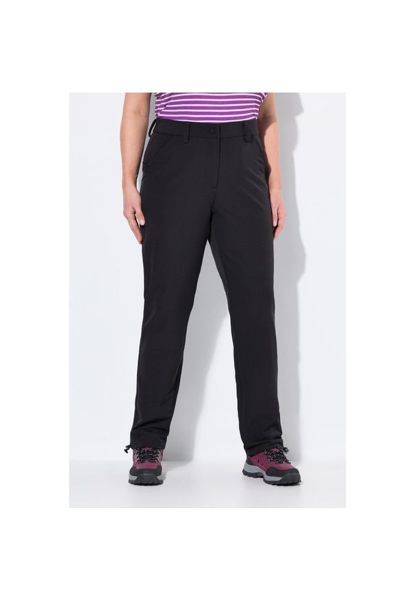 ULLA POPKEN - Damskie Spodnie softshell super cienkie regulowany dół wygodny pas. Kolekcja: plus size. Kolor: czarny. Materiał: elastan, poliester, materiał. Sport: turystyka piesza