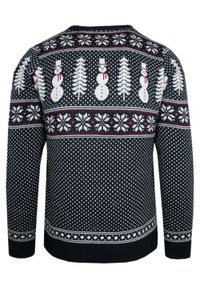 Brave Soul - Sweter Świąteczny w Norweski Wzór - Granatowy. Kolor: niebieski. Materiał: akryl. Styl: wizytowy #3