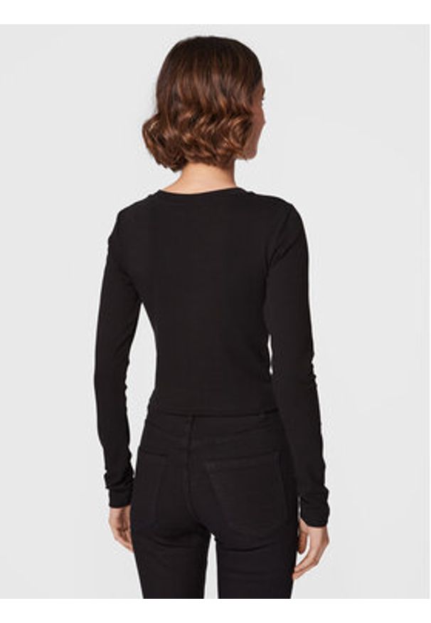 Gina Tricot Bluzka Matilda 17618 Czarny Slim Fit. Kolor: czarny. Materiał: bawełna