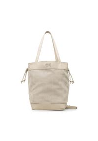Calvin Klein Torebka Re-Lock Drawstring Bag Perf K60K610635 Écru. Materiał: skórzane #1