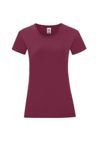 FRUIT OF THE LOOM - Koszulka Damska Z Bawełny Czesanej Iconic. Kolor: czerwony, wielokolorowy, brązowy. Materiał: bawełna. Sport: turystyka piesza #1