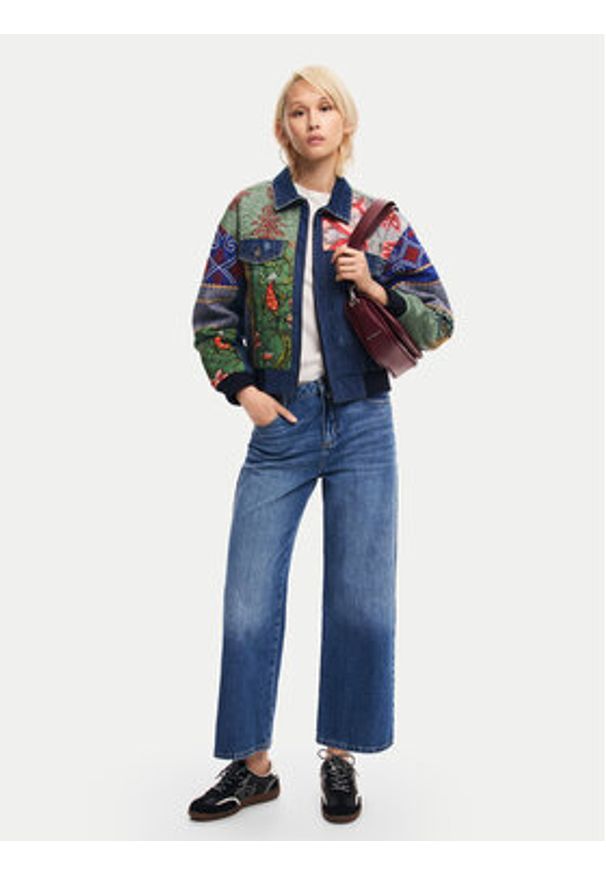 Desigual Kurtka jeansowa Amsterdam 24WWED32 Kolorowy Regular Fit. Materiał: bawełna, syntetyk. Wzór: kolorowy