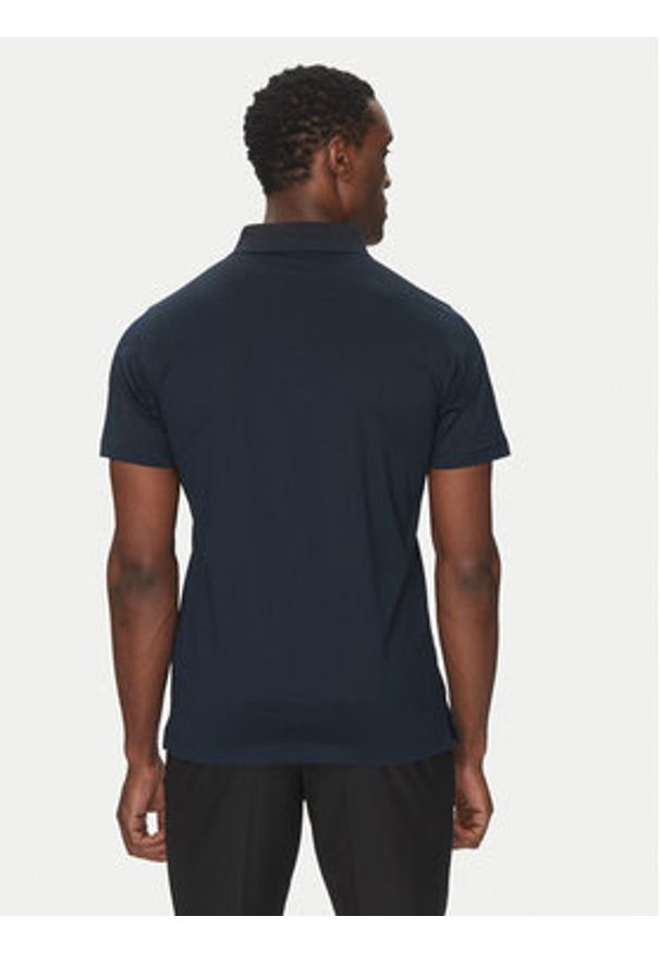 Karl Lagerfeld - KARL LAGERFELD Polo 745001 552200 Granatowy Slim Fit. Typ kołnierza: polo. Kolor: niebieski. Materiał: bawełna