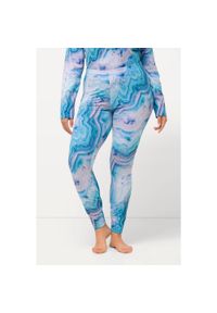 ULLA POPKEN - Damskie Funkcyjne legginsy narciarskie wzór marmurkowy z recyklingu. Kolekcja: plus size. Kolor: niebieski. Materiał: elastan, poliester, materiał. Sport: narciarstwo