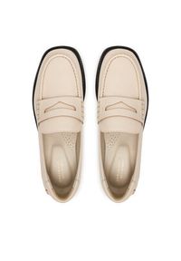 TOMMY HILFIGER - Tommy Hilfiger Loafersy Elettra Penny Leather FW0FW09360 Écru. Materiał: skóra #4