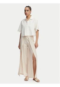 YSABEL MORA - Ysabel Mora Spodnie materiałowe 86272 Beżowy jasny Wide Leg. Kolor: beżowy. Materiał: wiskoza #2