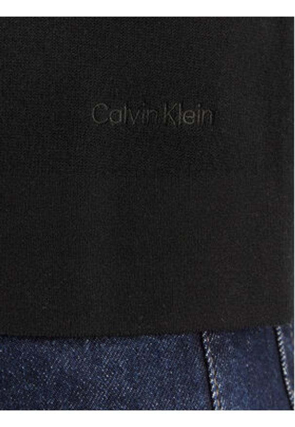 Calvin Klein T-Shirt LV147E303G Czarny Regular Fit. Kolor: czarny. Materiał: wiskoza